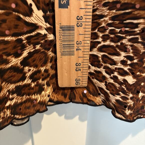 Vintage Rampage Leopard Print Mini Slip Dress Y2K Sequins - Picture 11 of 15